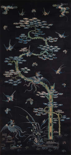 CHINESE EMBROIDERY OF PHOENIXES AND BIRDS