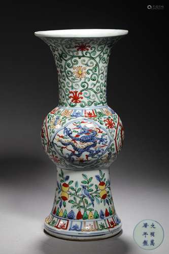 A MING DYNASTY BLUE AND WHITE COLORFUL FLOWER BOTTLE