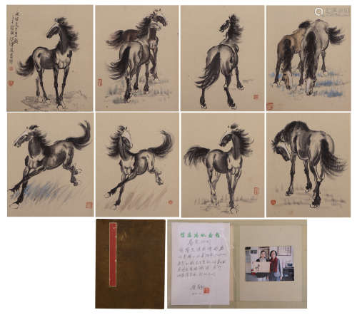 CHINESE ALBUM OF PAINTINGS HORSES