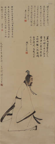 CHINESE SCROLL PAINTING OF SCHOLAR'S STORY