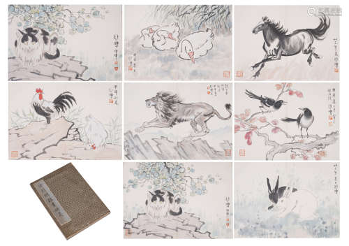 CHINESE FINE WORK ALBUM OF PAINTINGS ANIMALS