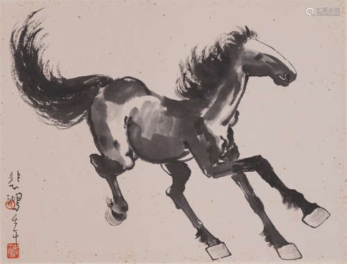 CHINESE INK PAINTING OF GALLOPING HORSE FINE WORK