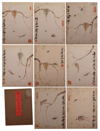 CHINESE ALBUM OF PAINTINGS INSECTS