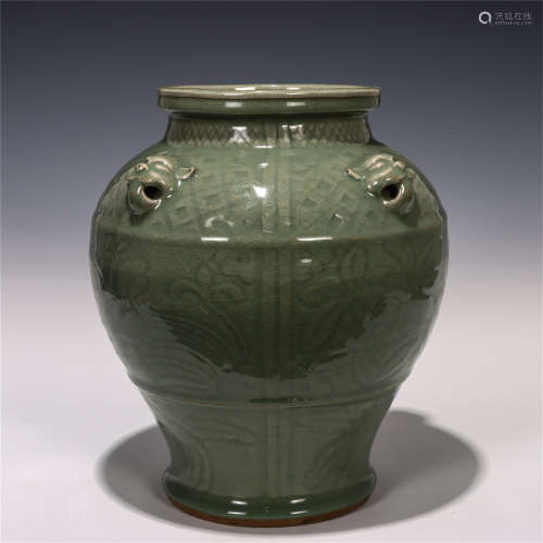 CHINESE LONGQUAN KILN FOUR BEAST JAR