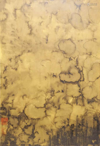 1911-2005 呂佛庭 潑墨山水 紙本 鏡框