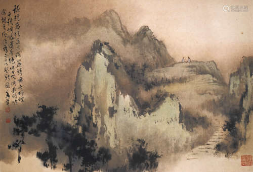 b.1935 歐豪年 嵇遠高山 紙本 鏡框