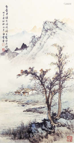 1898-1991 黃君璧 早期山水 紙本 鏡片