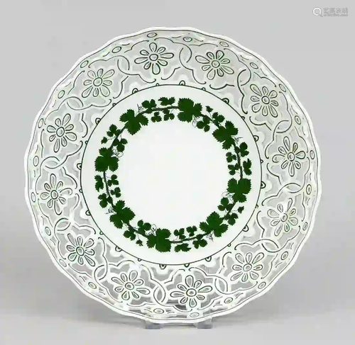 Round breakthrough bowl, Meissen, 1