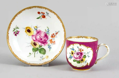 Cup with saucer, Meissen, mark 1740