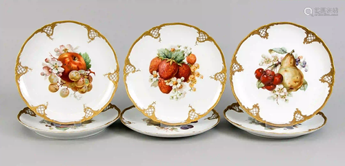 Six fruit plates, FÃ¼rstenberg, 20th