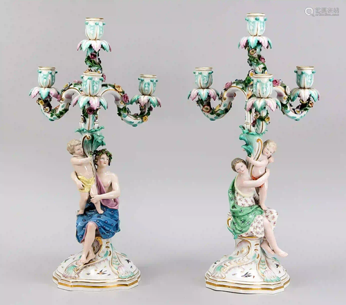 Pair of figural candlesticks, Meiss