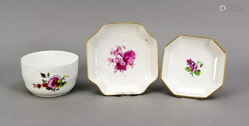 Three bowls, KPM Berlin, round bowl