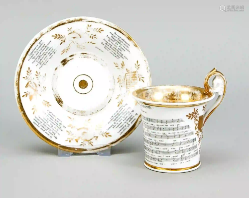 Studentica cup and saucer, 19th c.,
