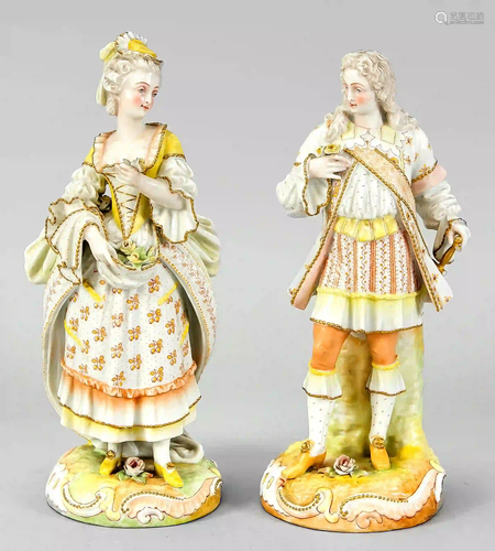 Pair of gallant figures, w. Paris,