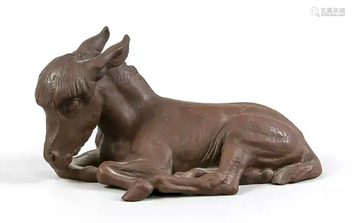 Lying donkey foal, Meissen, Boettge