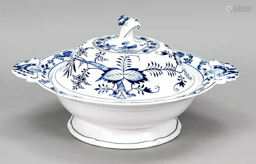 Round lidded tureen, Meissen, mark