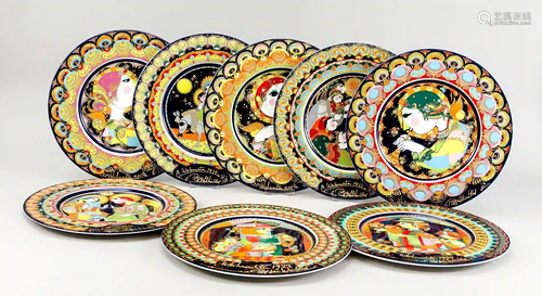 Eight Christmas plates, Rosenthal,