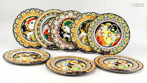 Eight Christmas plates, Rosenthal,