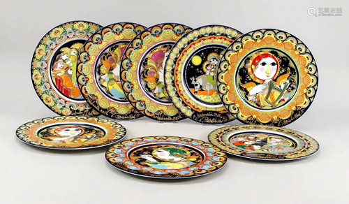 Eight Christmas plates, Rosenthal,