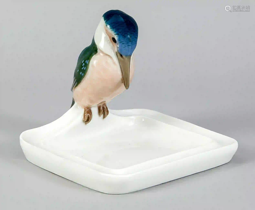 Business card bowl with kingfisher,