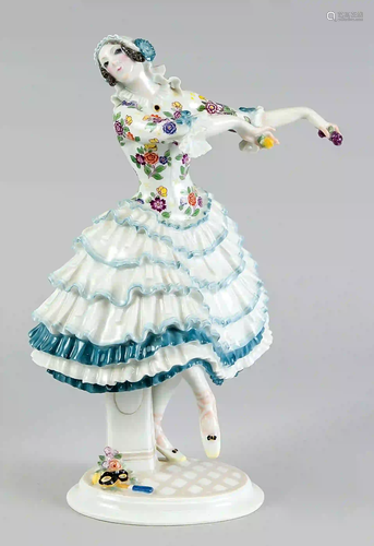 Art Nouveau figure, Meissen, mark 1