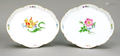 Pair of oval plates, Meissen, 1x Pf
