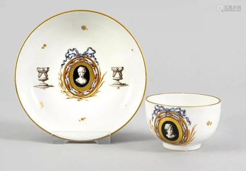 Cup with saucer, Hoechst, 18th cent