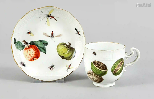 Coffee cup with saucer, Meissen, 18