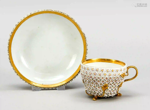 Snowball cup with saucer, w. Meisse