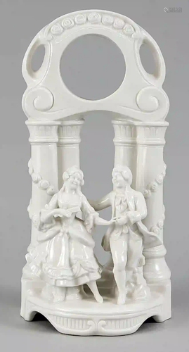 Clock stand with biedermeier lovers