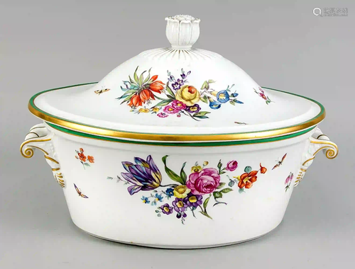 Large oval lidded tureen, KPM Berli