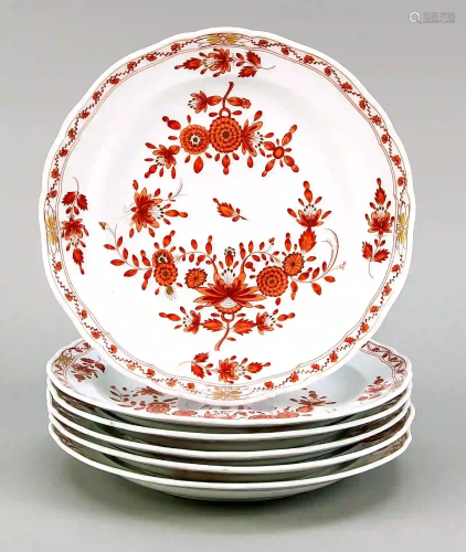 Six appetizer plates, Meissen, mark