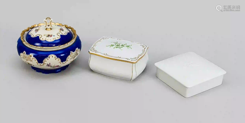 Three lidded boxes, German, 20th c.