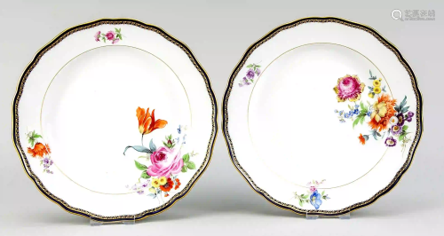 Two shallow plates, Meissen, 1950s,
