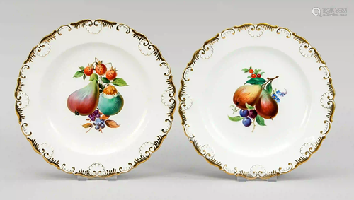 Two plates, Meissen, marks 1850-192