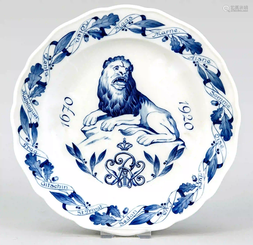 Regimental plate, Meissen, mark 192