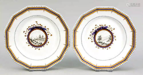 Two plates, Nymphenburg, end of 19t