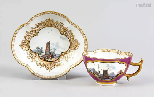 Cup with saucer, Meissen, 1735-40,