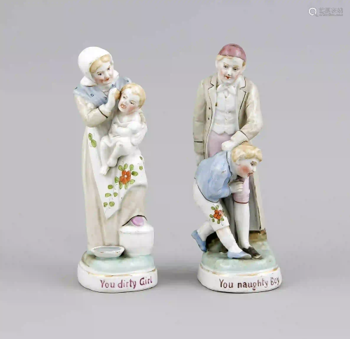 Pair of figural groups, England, 19