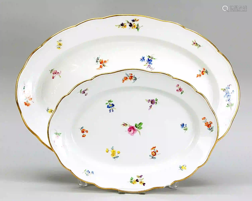 Two serving plates, Meissen, mark 1