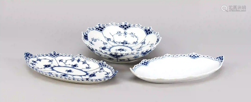 Three bowls, Royal Copenhagen, late