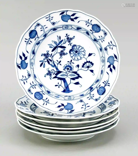 Six dinner plates, Meissen, 1850-18