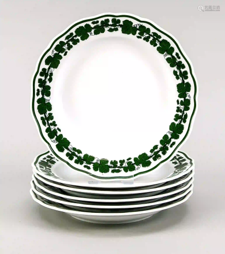 Six breakfast plates, Meissen, 1970