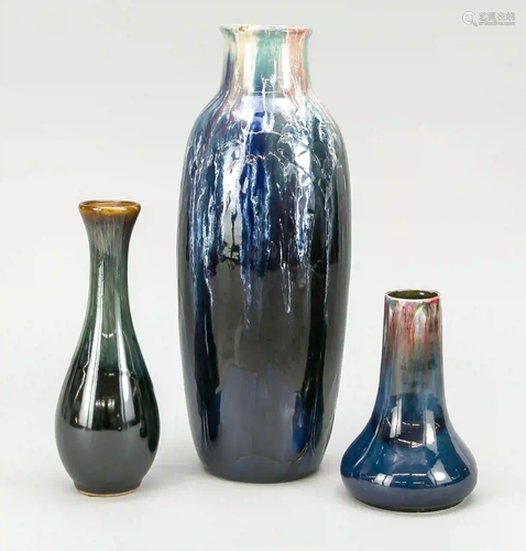 Three Art Nouveau vases, German, ce