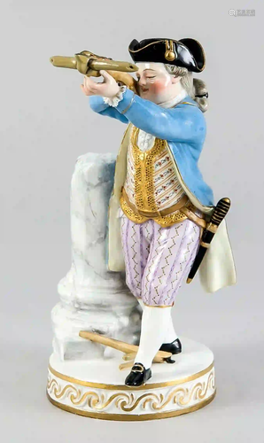 Boy with crossbow, Meissen, mark 18