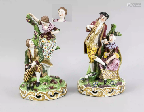 Pair of figural groups, Derby, Engl