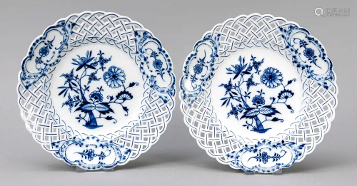 Two breakthrough plates, Meissen, k