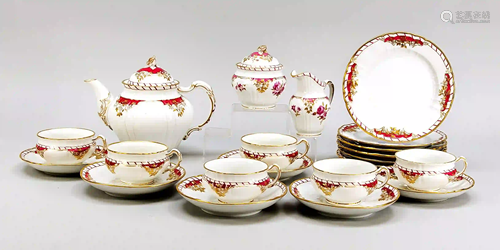 Tea service for 6 persons, 21 piece