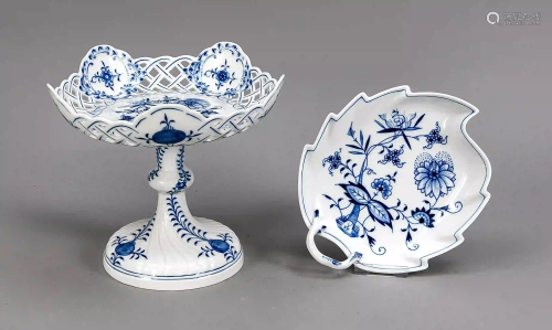 Two ornamental pieces, Meissen, mar