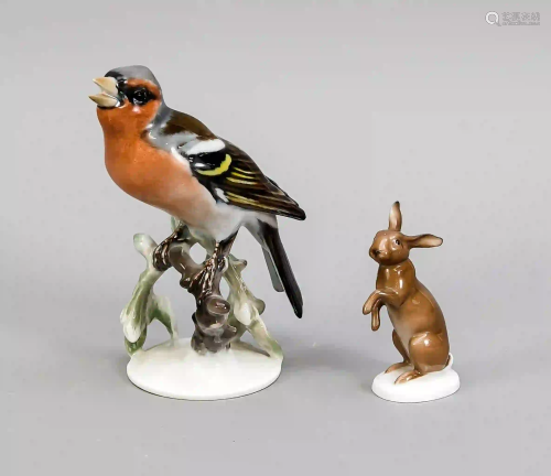 Finch and hare, Rosenthal, finch on